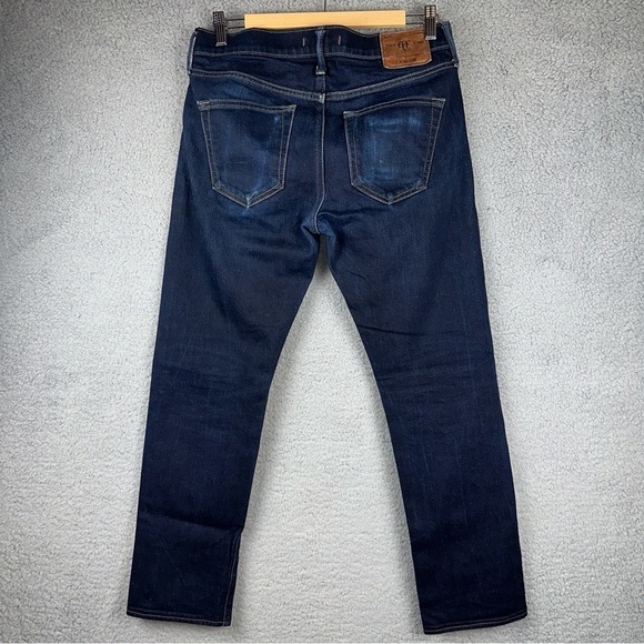 Abercrombie & Fitch Jeans Mens 30x30 Blue Performance Selvedge Straight Stretch - Picture 6 of 14